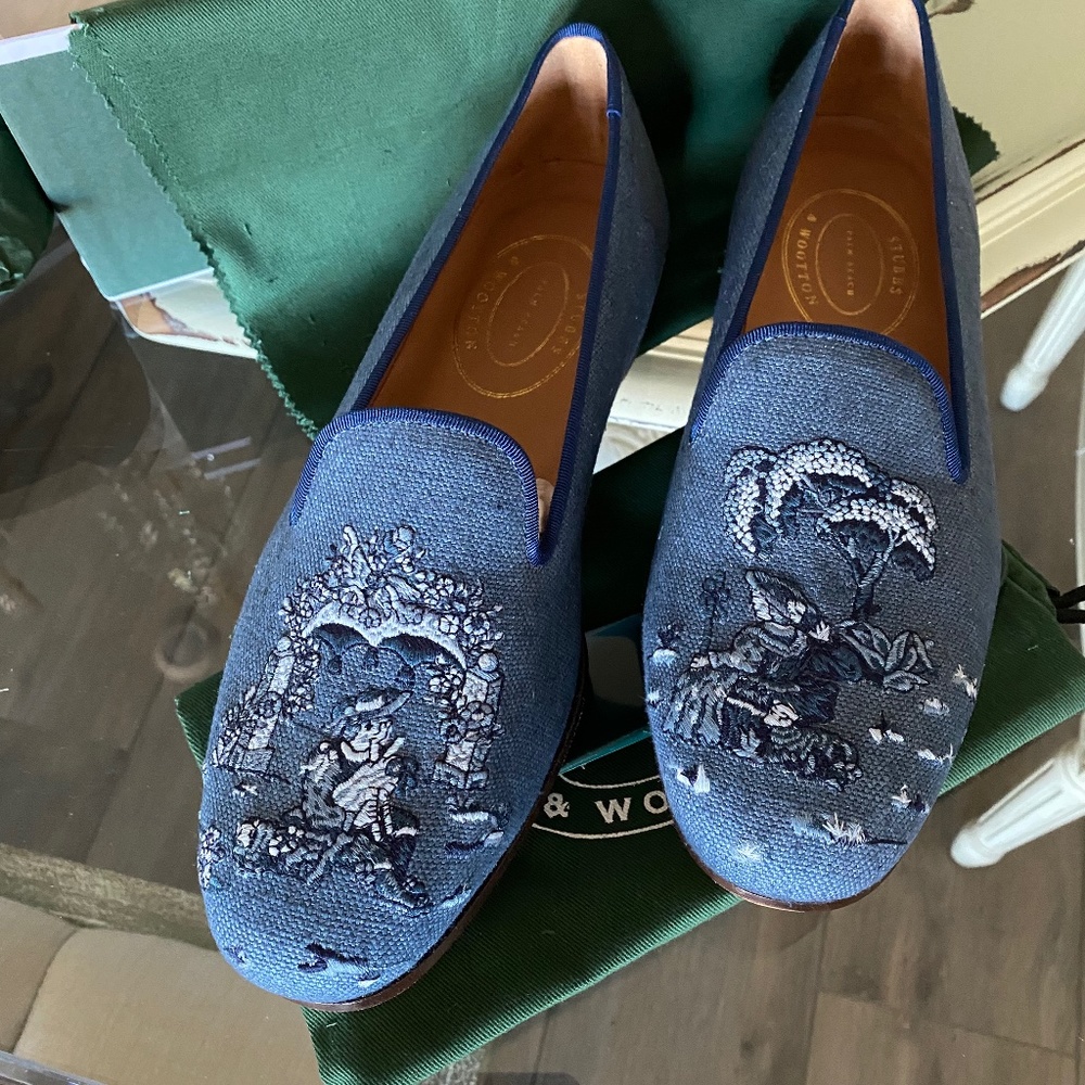 Brand new men’s Stubbs and Wootton size 11 blue loafers
